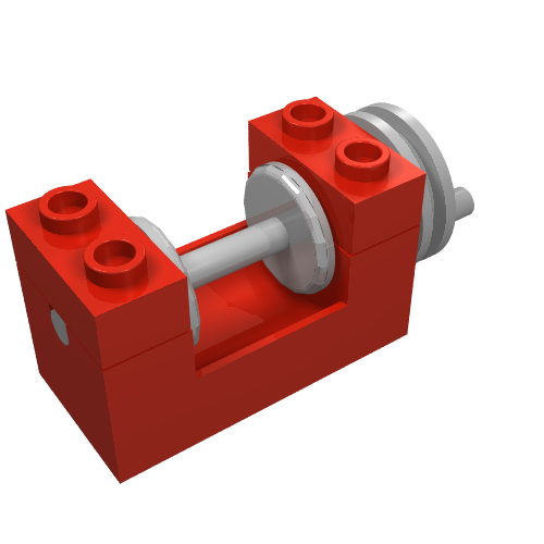 String Reel Winch 2 x 4 x 2 (Light Gray Drum) (Red)