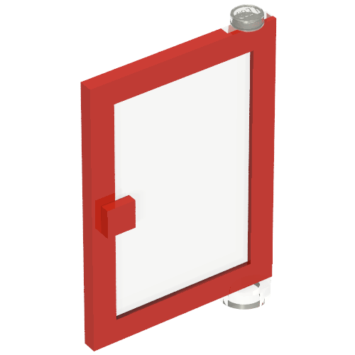 Door 1 x 4 x 5 Right with Trans-Clear Glass (Red)