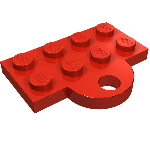 Plate Special 2 x 4 with Train Coupler Closed for Hook (Red)