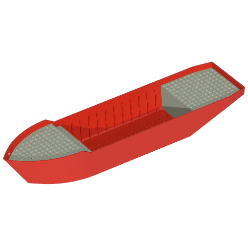 Boat 52 x 12 x 6 1/3 [Complete Assembly] (Red)