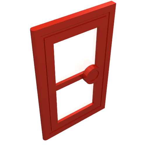 Door 1 x 3 x 4 with Glass (Red)