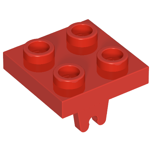Plate Special 2 x 2 with Wheel Holder Bottom (Red)