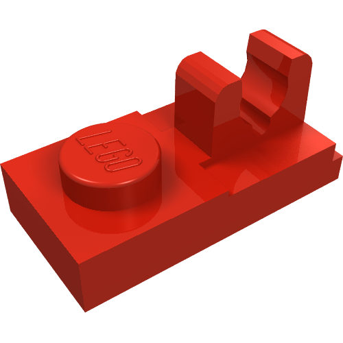 Plate Special 1 x 2, Top Clip [Split] (Red)