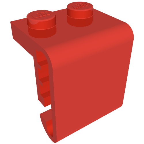 Train, Steam Engine Cylinder, 1 x 2 Studs, Round Surfaces, Interior Grooves (Red)
