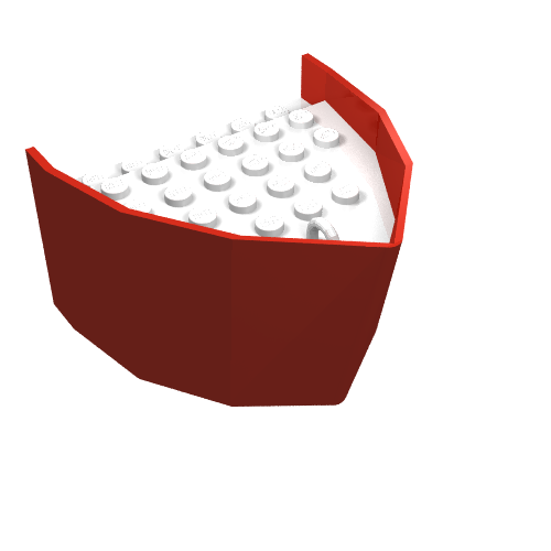 Boat Hull Section, Bow 6 x 8 x 3 1/3 with White Deck (Red)