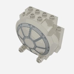 Windscreen 3 x 6 x 5 Bubble with Studs on Top with Octagonal Light Gray Lines Print (Trans-Brown)