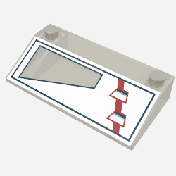 Brick Sloped 33° 3 x 6 with ARC-170 Left Print (Trans-Brown)