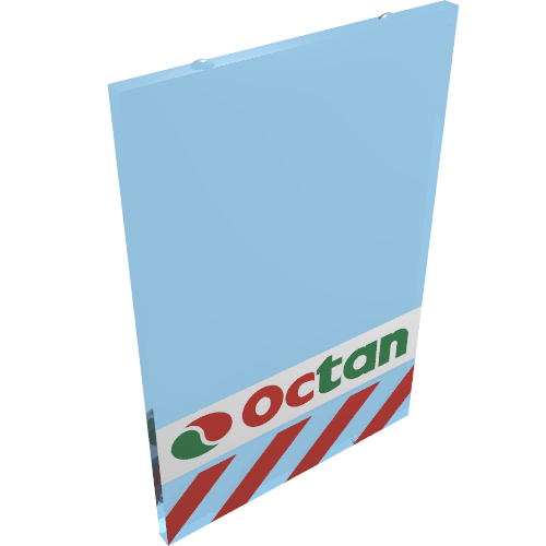 Glass for Window 1 x 4 x 5 with Octan Print (Trans-Light Blue)