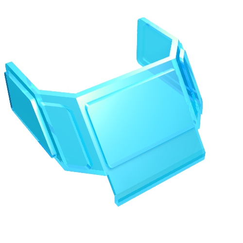 Glass for Train Front Sloping Top (Trans-Light Blue)