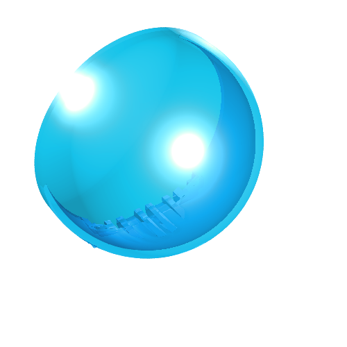 Windscreen 6 x 6 x 3 Canopy Half Sphere with Hinge [Plain] (Trans-Light Blue)