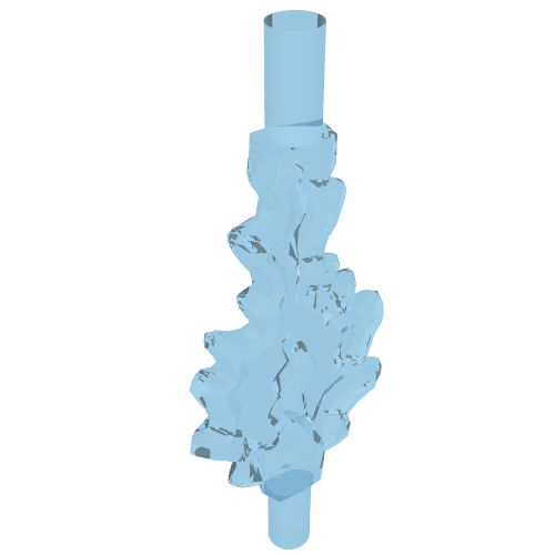 Wave / Power Burst / Flame, Bolt Large with Bar Ends (Trans-Light Blue)