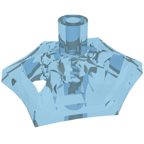 Web Effect Small Short Bar on Front and Back (Trans-Light Blue)