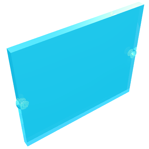 Glass for Window 1 x 4 x 3 (Trans-Light Blue)