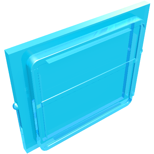 Glass for Train Window 1 x 4 x 3 (Trans-Light Blue)