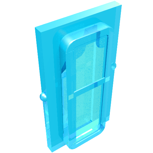 Glass for Train Window 1 x 2 x 3 (Trans-Light Blue)