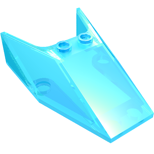 Windscreen 6 x 4 x 1 1/3 with Hollow Studs (Trans-Light Blue)
