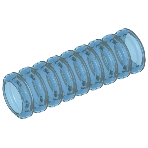 Hose, Ribbed 7mm D. 3L / 2.4cm (Trans-Light Blue)