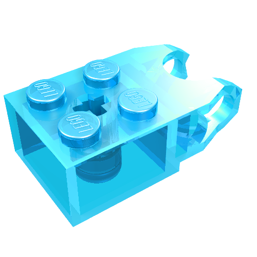 Technic Brick Special 2 x 2 with Ball Socket Wide and Axle Hole (Trans-Light Blue)
