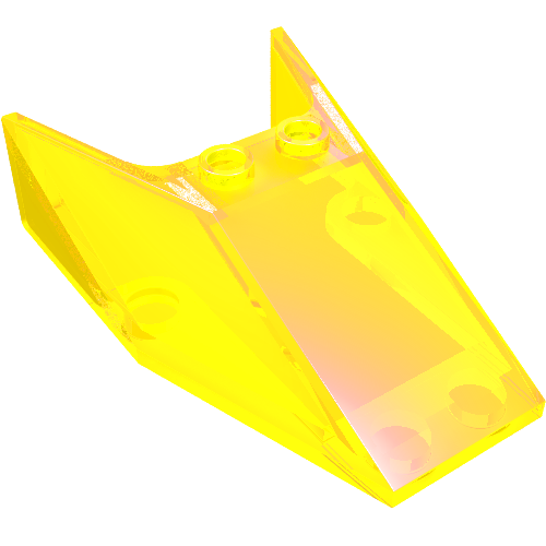 Windscreen 6 x 4 x 1 1/3 with Hollow Studs (Trans-Neon Green)