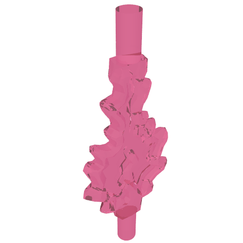 Wave / Power Burst / Flame, Bolt Large with Bar Ends (Trans-Dark Pink)