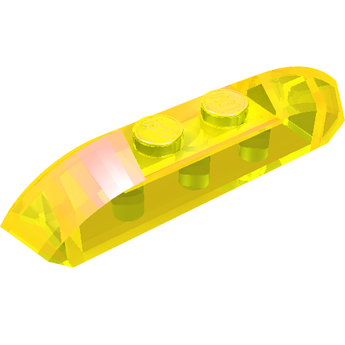 Brick Curved 1 x 4 with Sloped Ends and Two Top Studs (Trans-Yellow)