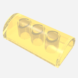 Brick Curved 2 x 4 Double, No Studs, without Groove (Trans-Yellow)