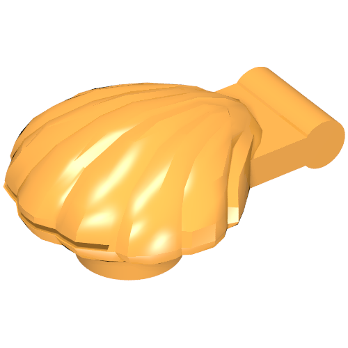 Animal, Clam [Type 1 - Continuous Scalloped Inner Lip] (Medium Orange)