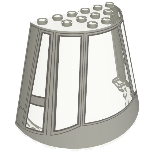 Cone Half 10 x 5 x 6 with Millennium Falcon Cockpit Print (Trans-Clear)
