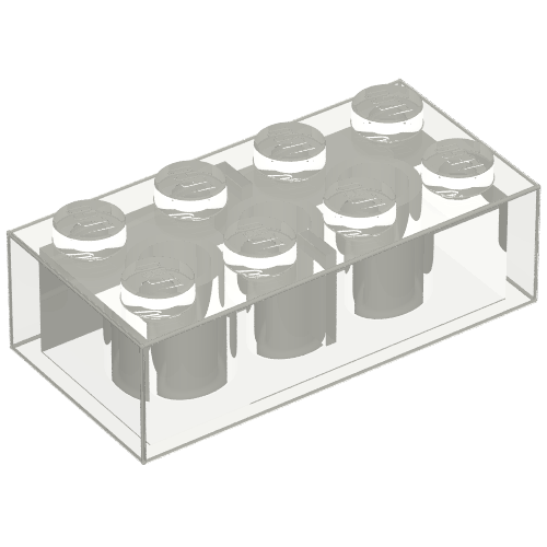 Brick 2 x 4 without Cross Supports (Trans-Clear)