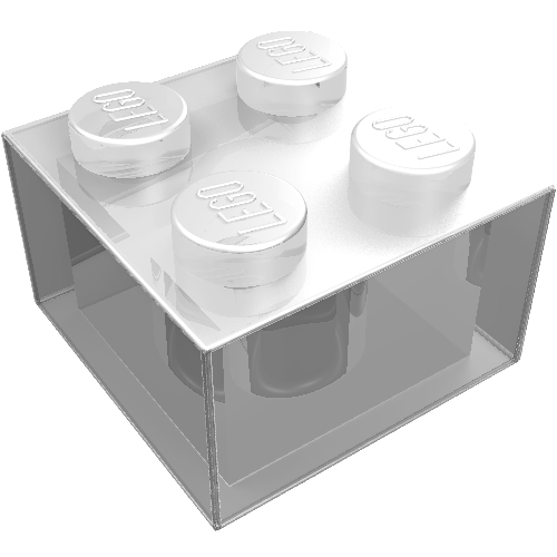 Brick 2 x 2 without Inside Ridges (Trans-Clear)