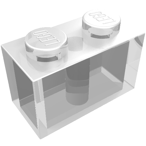 Brick 1 x 2 (Trans-Clear)