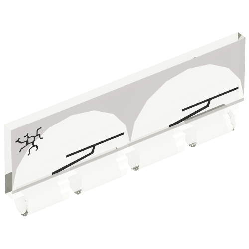 Windscreen 1 x 4 x 1 1/3 with Bottom Hinge with Wipers Print (Trans-Clear)