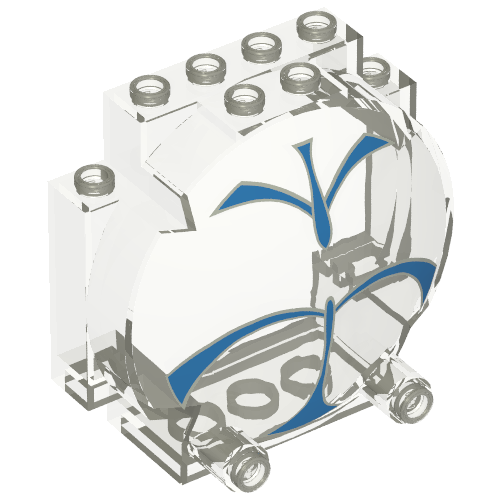 Windscreen 3 x 6 x 5 Bubble with Studs on Top with Blue Force-field Print (Trans-Clear)