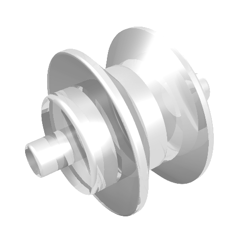 Wheel Centre Small with Stub Axles (Pulley Wheel) (Trans-Clear)