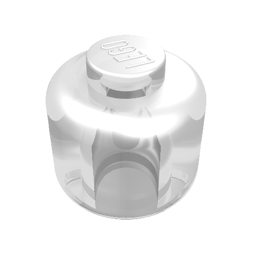Minifig Head [Plain] [Solid Stud] (Trans-Clear)