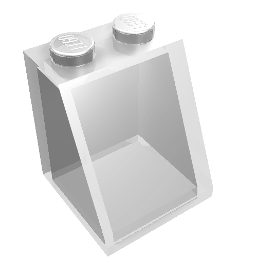 Brick Sloped 65° 2 x 2 x 2 Smooth without Bottom Tube (Trans-Clear)