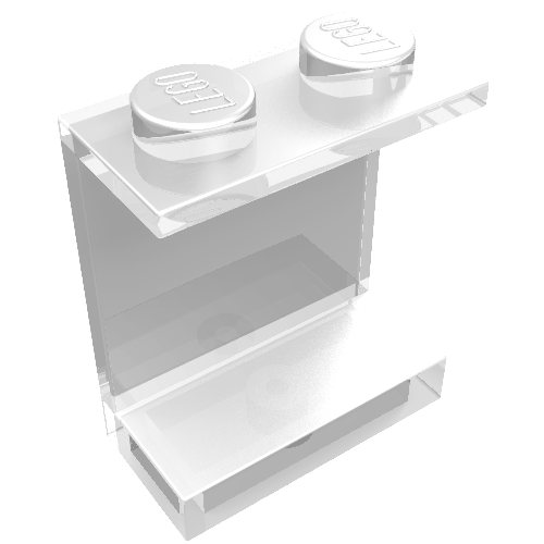 Panel 1 x 2 x 2 [Solid Studs] (Trans-Clear)