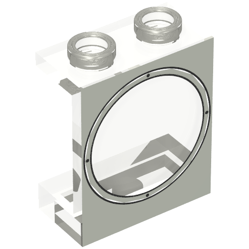 Panel 1 x 2 x 2 with Light Gray Porthole Print (Trans-Clear)
