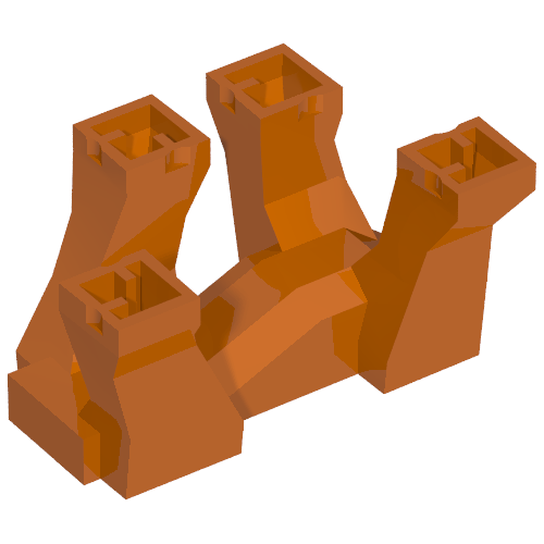 Animal / Creature Body Part, Dinosaur, Triceratops / Stegosaurus / Three-Headed Dog Legs (Dark Orange)