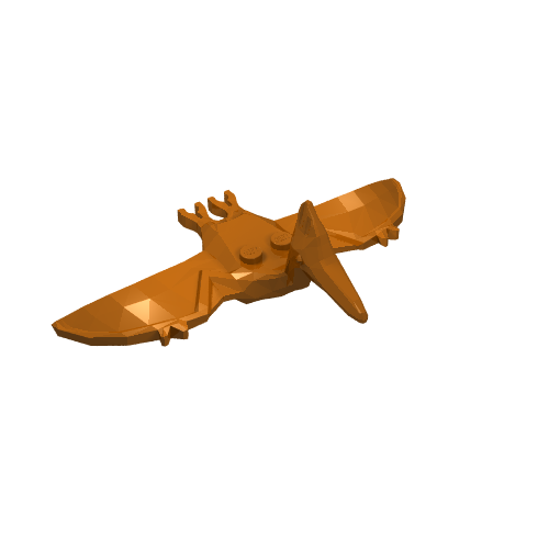 Animal, Dinosaur, Pteranodon (Dark Orange)