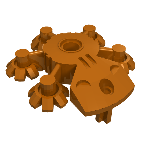 Large Figure Shield 5 x 5 with Gear Tips (Dark Orange)