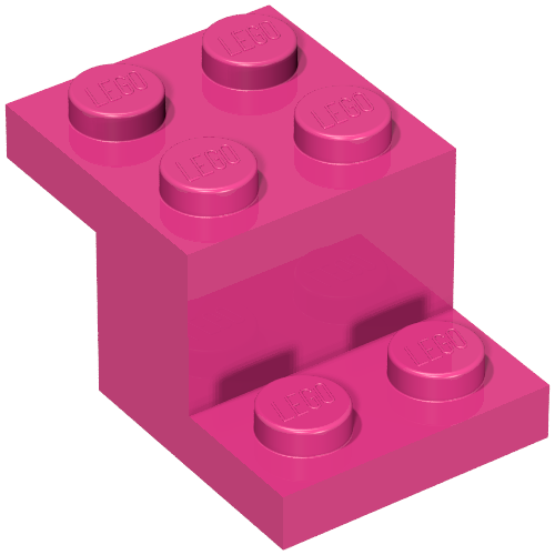 Bracket 3 x 2 x 1 1/3 with Pin Bottom (Dark Pink)