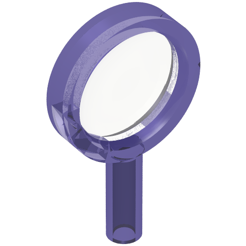 Equipment Magnifying Glass with Thin Frame, Hollow Handle, Trans-Clear Lens Pattern (Trans-Purple)
