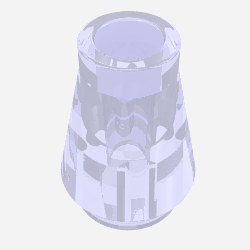 Cone 1 x 1 [No Top Groove] (Trans-Purple)