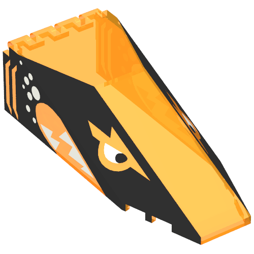 Windscreen 10 x 4 x 2 1/3 Canopy with Black Aquasharks Print (Trans-Neon Orange)