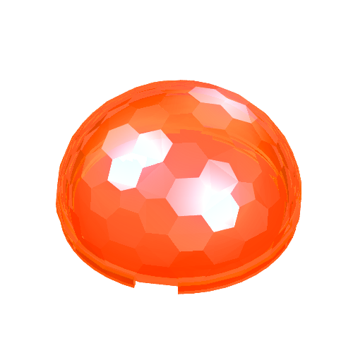 Dome Hemisphere 4 x 4 Multifaceted (Trans-Neon Orange)