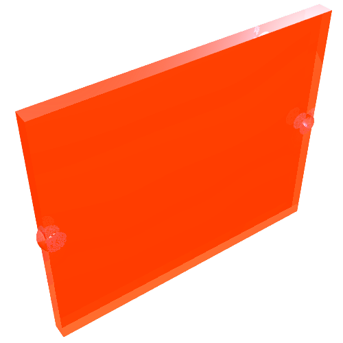 Glass for Window 1 x 4 x 3 (Trans-Neon Orange)