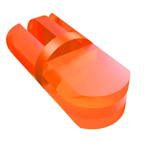 Arm Piece 90° Turn [2 / 3 Fingers] (Trans-Neon Orange)