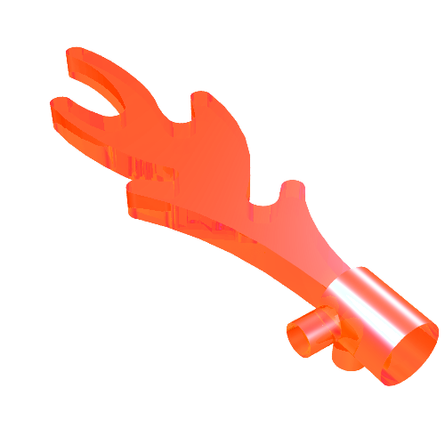 Wave / Flame Rounded with Base Pegs (Trans-Neon Orange)