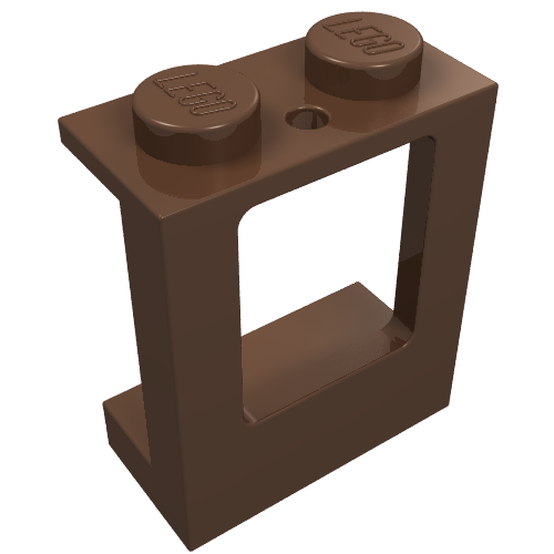 Window 1 x 2 x 2 Plane, Solid Studs (Brown)